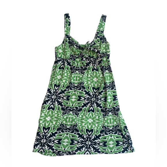 y2k green white and black patterned mini dress - Picture 1 of 5